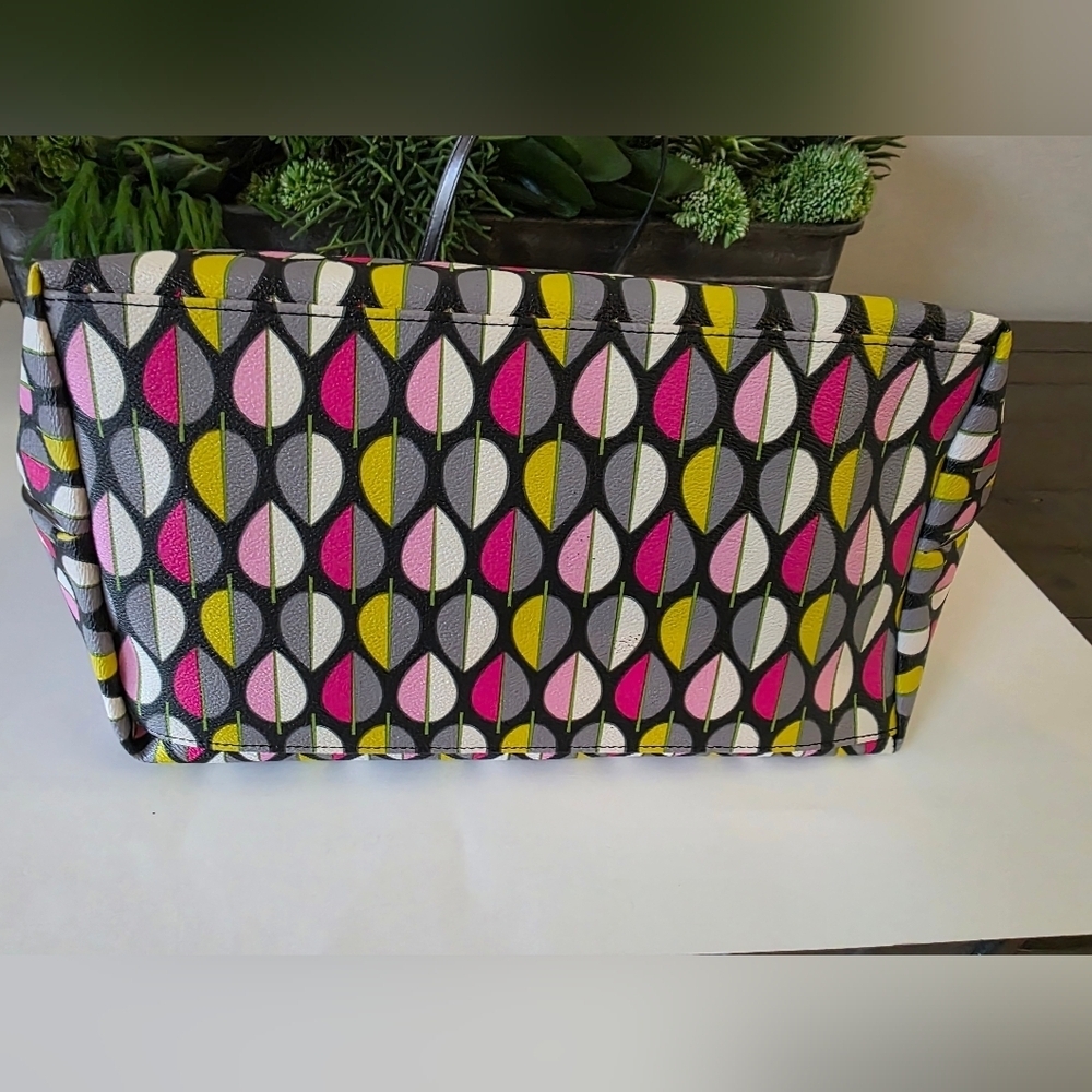Vera Bradley Retired Large Tote &  Matching Wallet- Moon Drops Pattern - Picture 8 of 14
